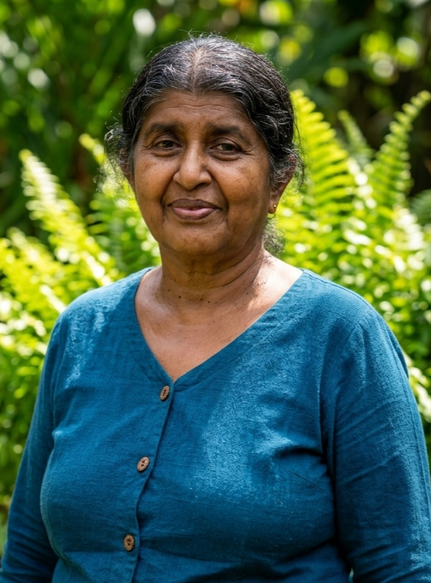 Mrs. Pushpa Ranjani — recipe creator and quality guardian of Lanka Lunu Dehi